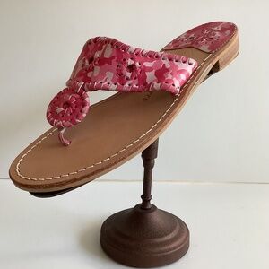 Jack Rogers Pink Camo Thong Sandals, Size 9, EUC